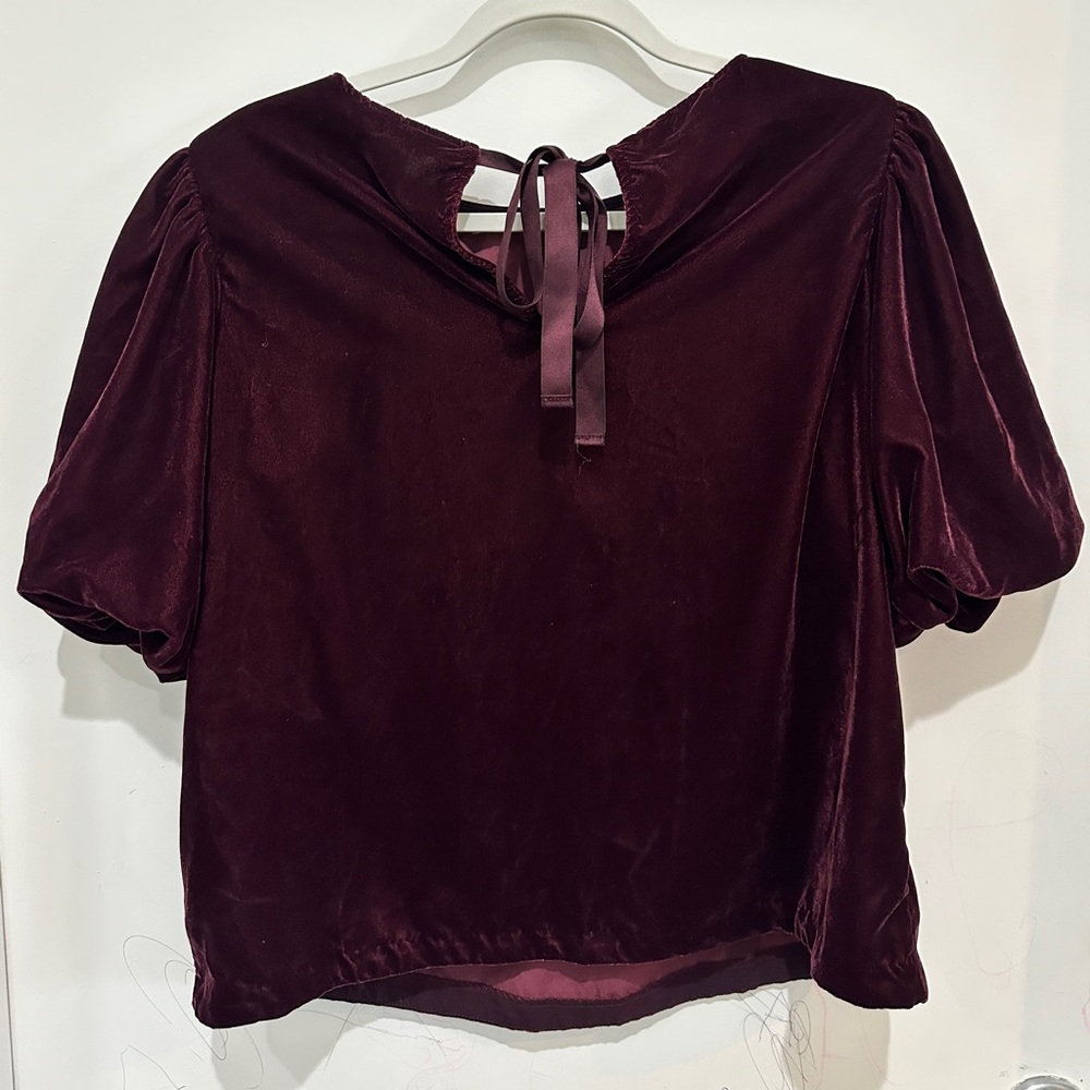 GAP Deep Burgundy Velvet Blouse - Picture 2 of 3